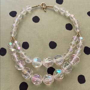 Clear Beaded Statement Necklace